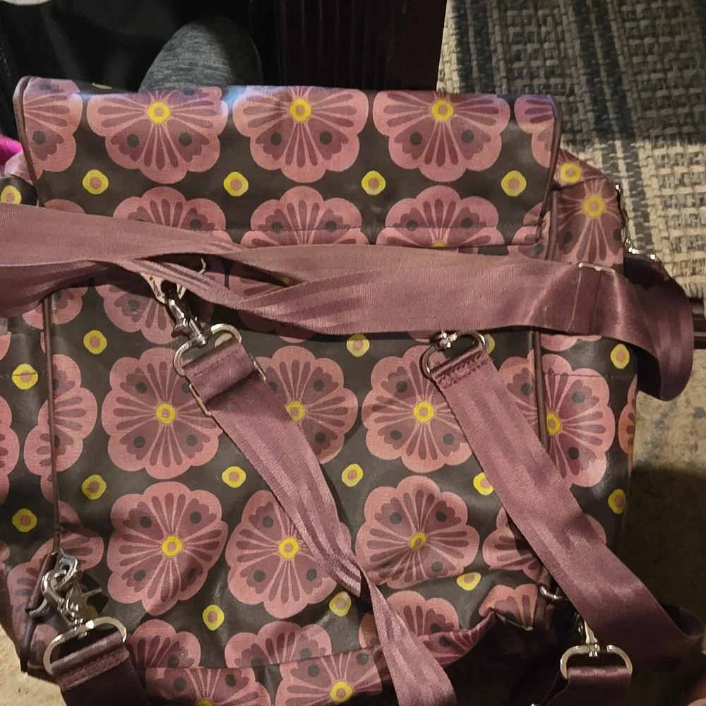 Floral Patterned Diaper Bag, EUC